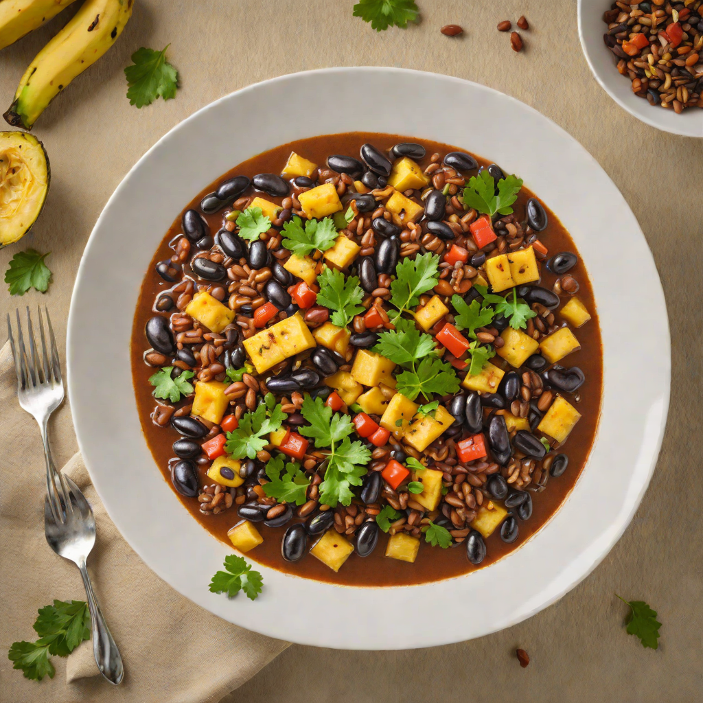 Dominican-Style Black Bean and Plantain Stew