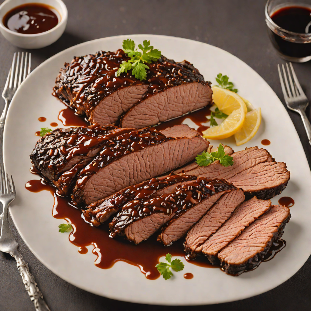Slow-Smoked Wood-Fired Brisket with Tangy Barbecue Glaze