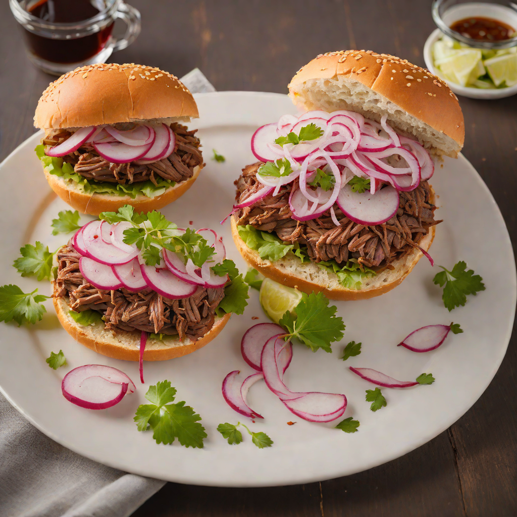 Texas-Style Smoked Brisket Sandwich with Pickled Onions