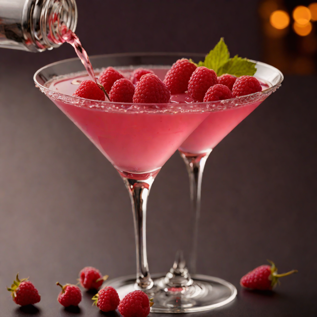 Modern Raspberry Martini with Gin and Fresh Fruit