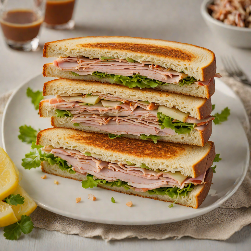 Toasted Rye Deli Sandwich with Smoked Turkey and Swiss