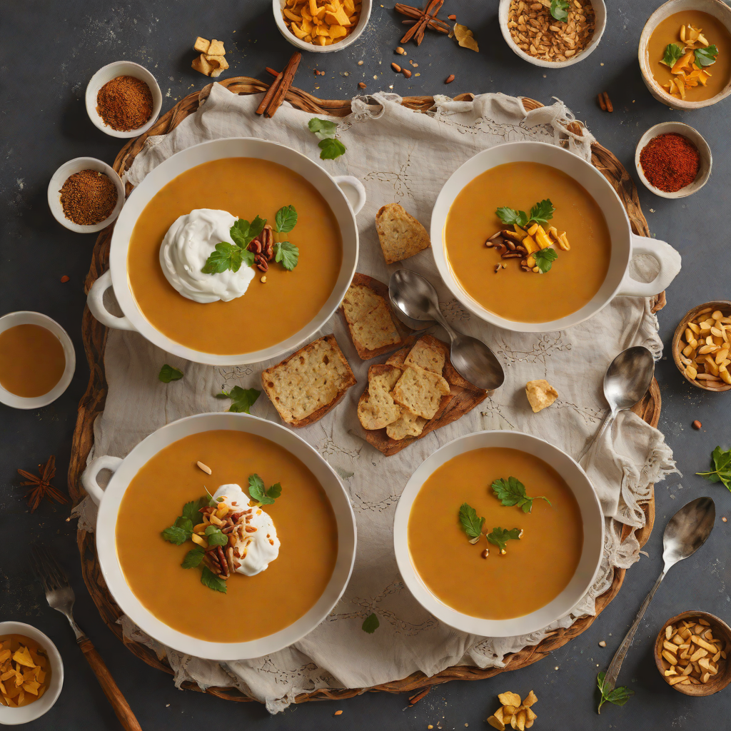 Spiced Caribbean Pumpkin Soup with Coconut Cream