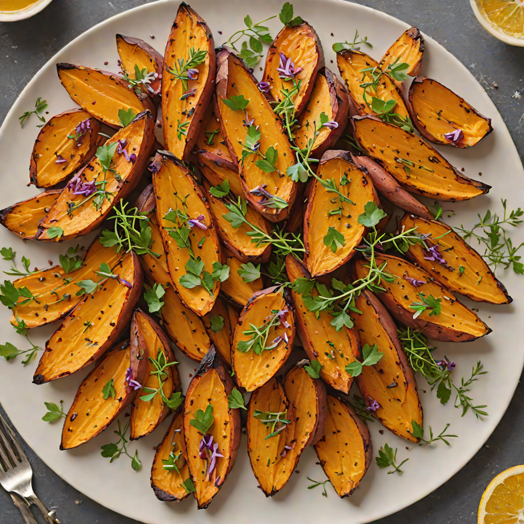 Citrus and Honey-Glazed Roasted Sweet Potatoes with Thyme