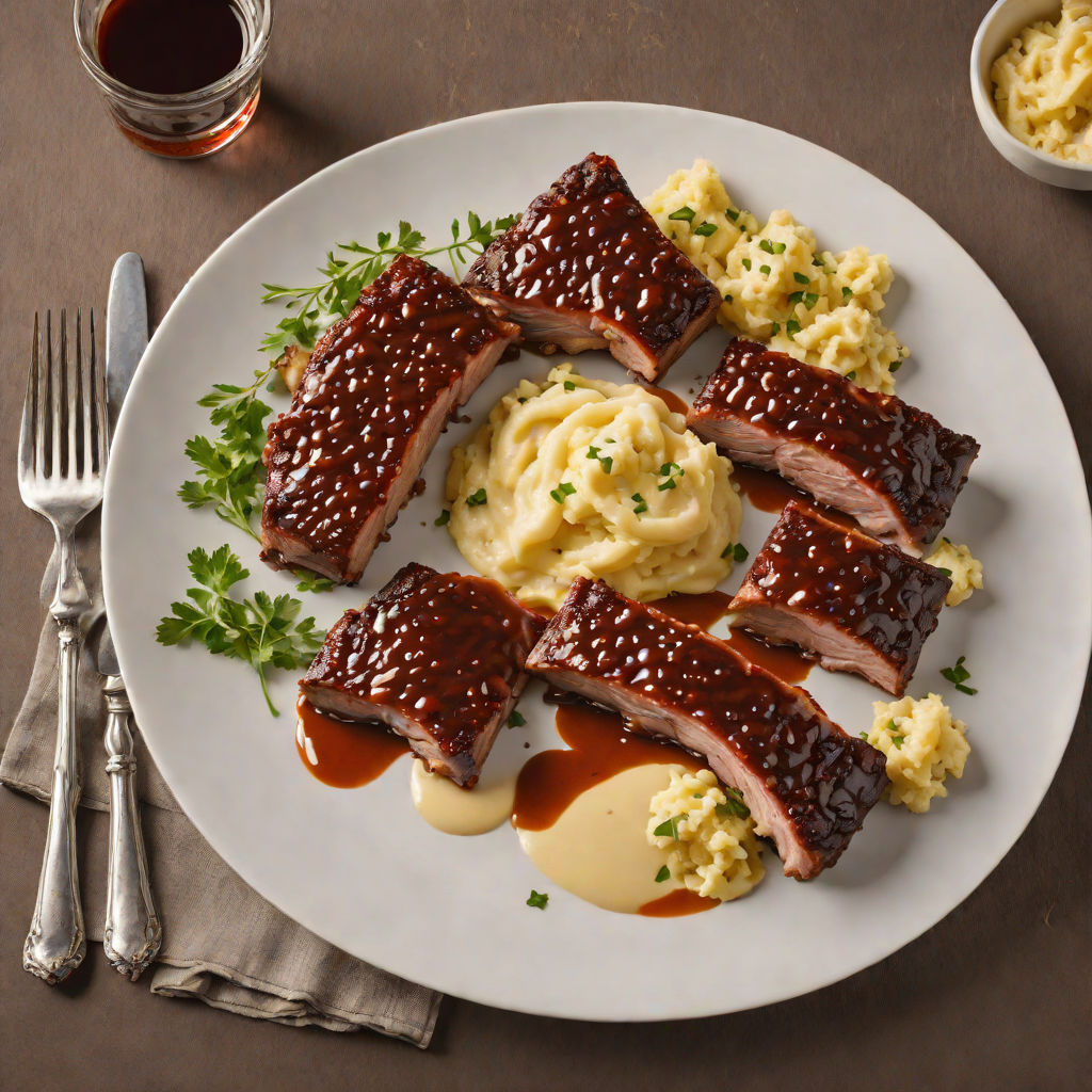 Maple-Glazed Smoked Ribs with Garlic Mashed Potatoes