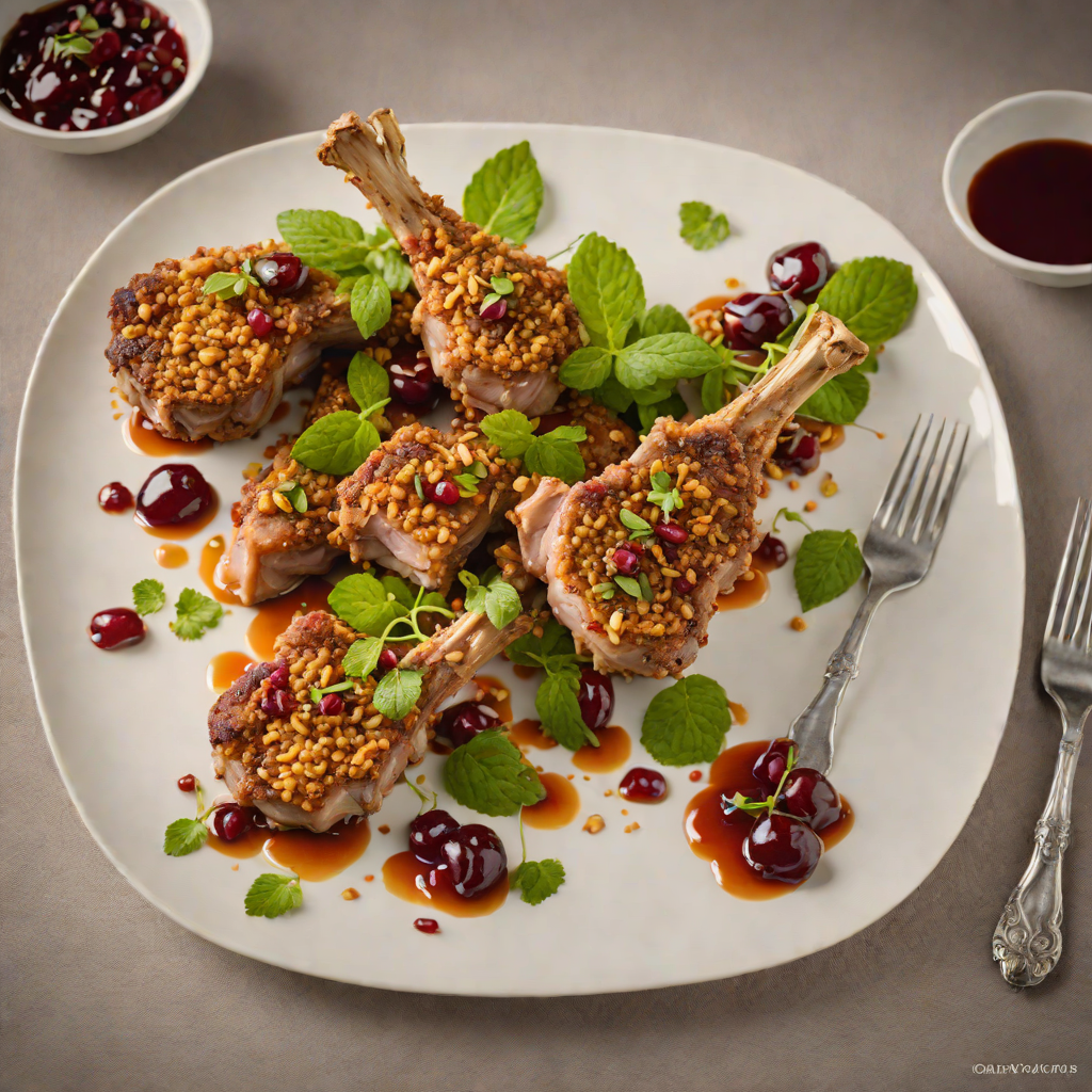 Macadamia-Crusted Lamb Chops with Mint and Davidson’s Plum Relish