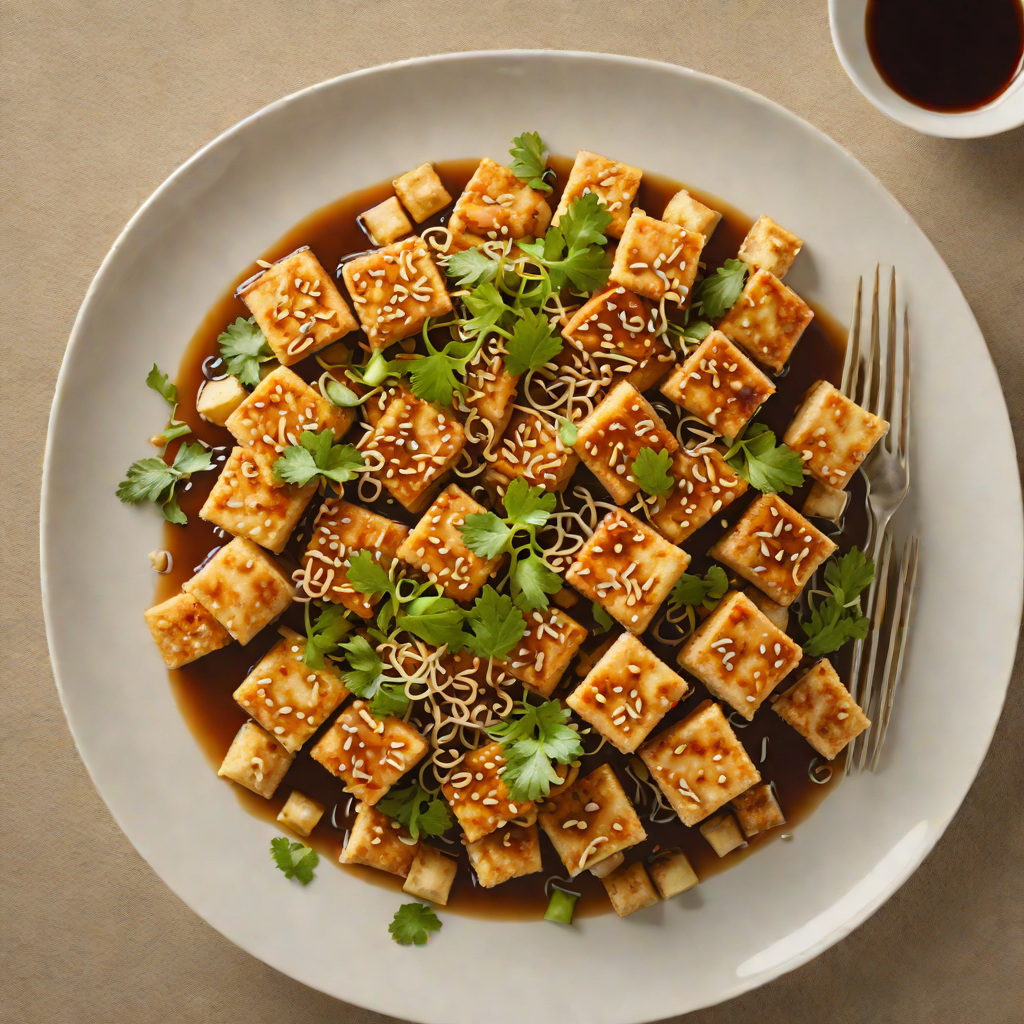 Quick Stir-Fried Tofu with Garlic and Ginger in Soy Sauce
