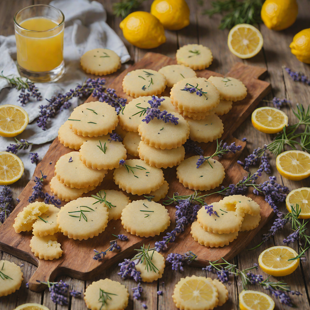 French Lemon and Lavender Shortbread Cookies