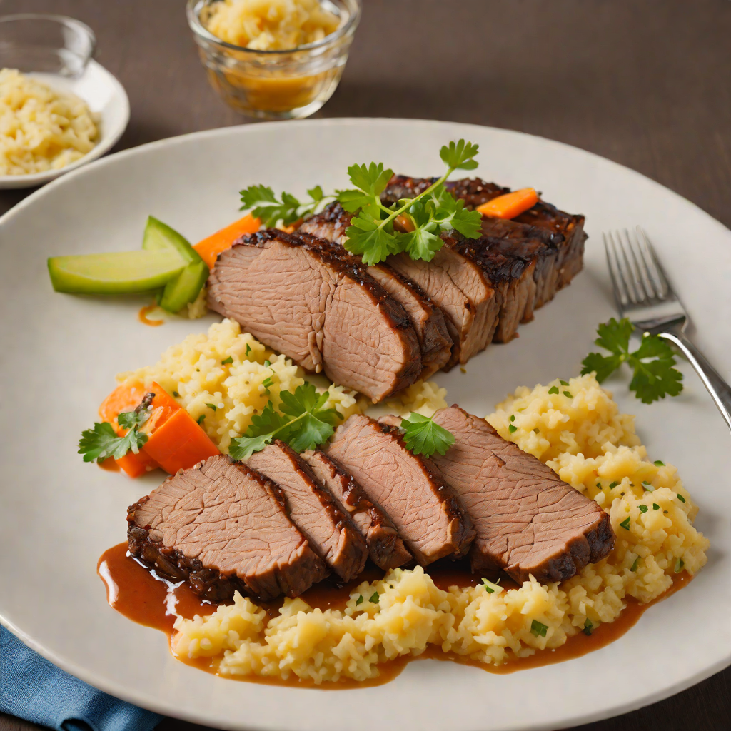 Slow-Cooked Beef Brisket with Carrot and Celery Root Mash