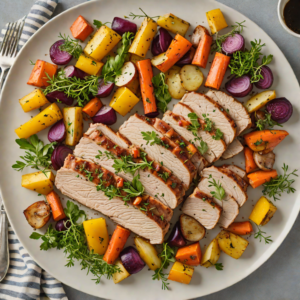 Sheet Pan Mustard-Herb Roasted Pork with Root Vegetables
