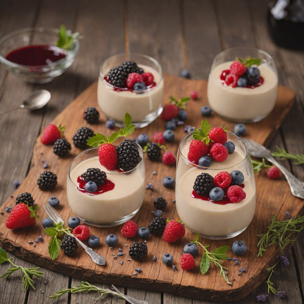 Honey-Lavender Panna Cotta with Mixed Berry Compote
