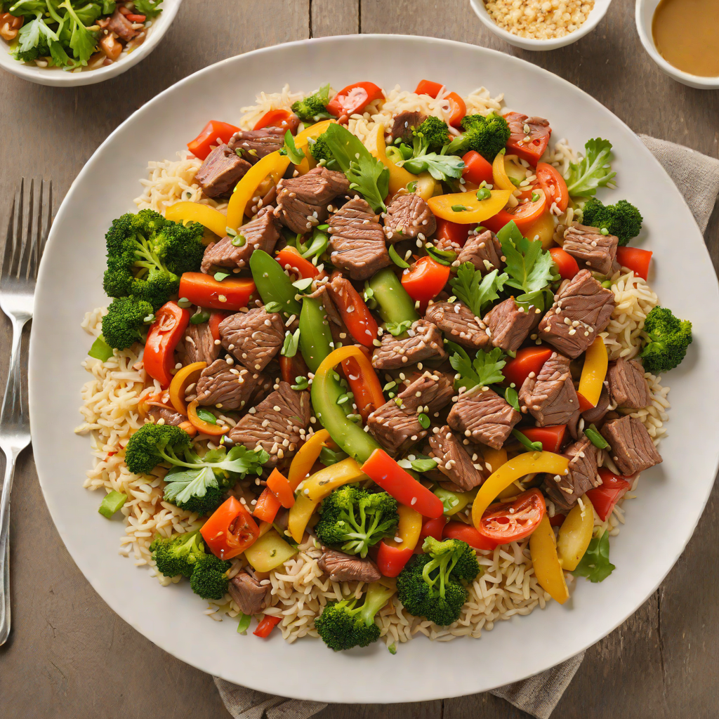 Sautéed Beef and Vegetable Stir-Fry with Ginger-Coconut Sauce