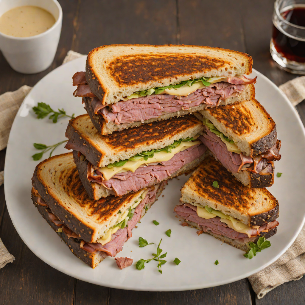 Grilled Pastrami and Swiss Rye Sandwich