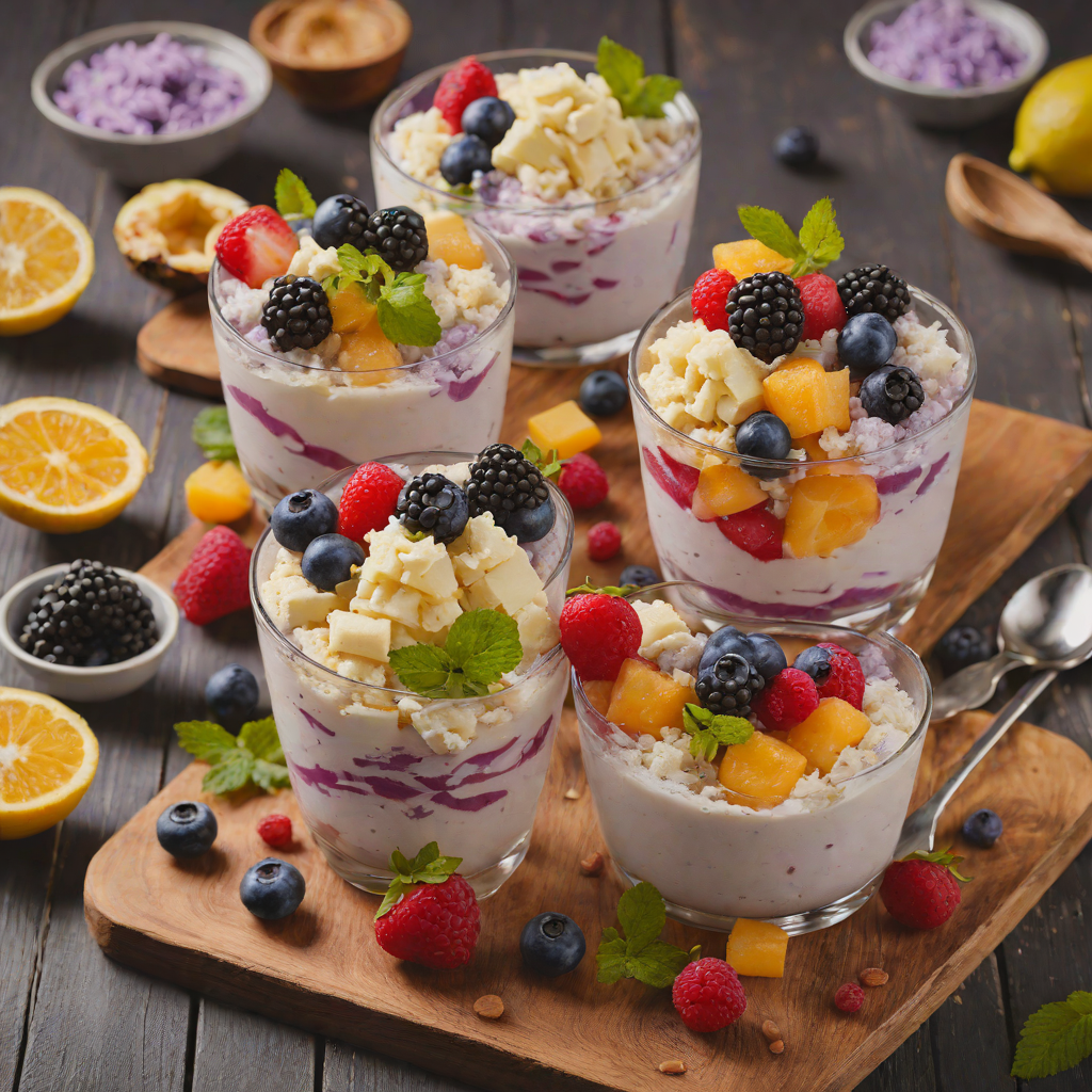 Halo-Halo Iced Dessert with Mixed Fruits and Ube