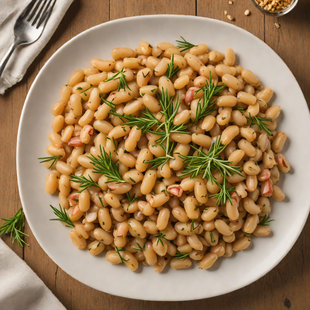Braised Tuscan White Beans with Rosemary and Garlic
