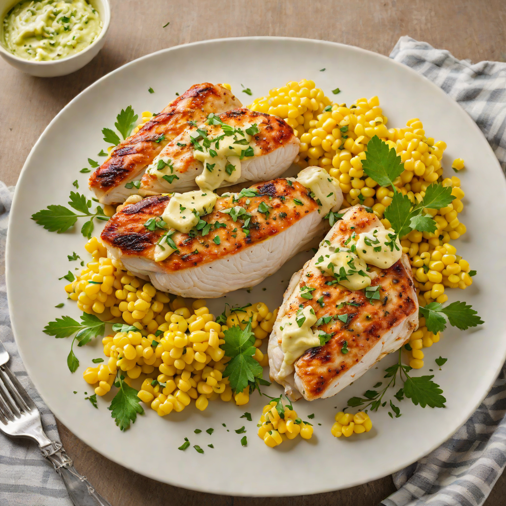 Pan-Seared Chicken with Illinois Sweet Corn and Herb Butter