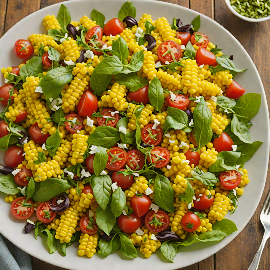 Illinois-Inspired Sweet Corn and Tomato Salad with Basil Vinaigrette
