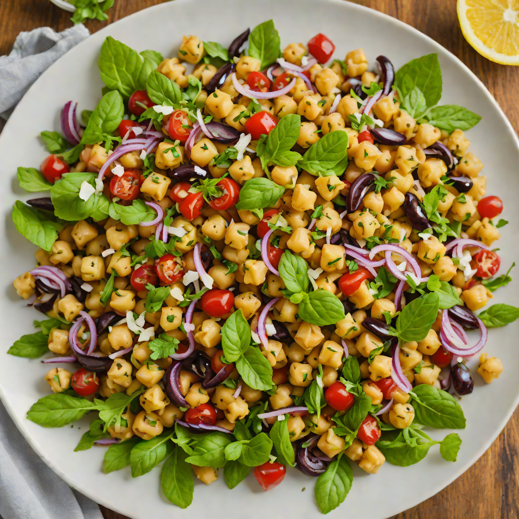 Sautéed Mediterranean Chickpea Salad with Lemon-Oregano Dressing