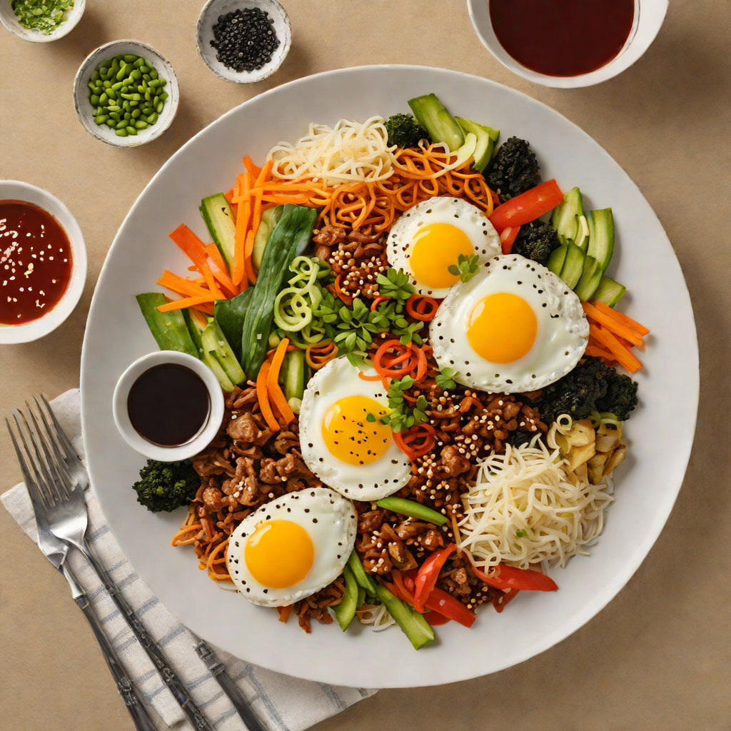 Korean-Style Bibimbap with Spicy Gochujang Sauce