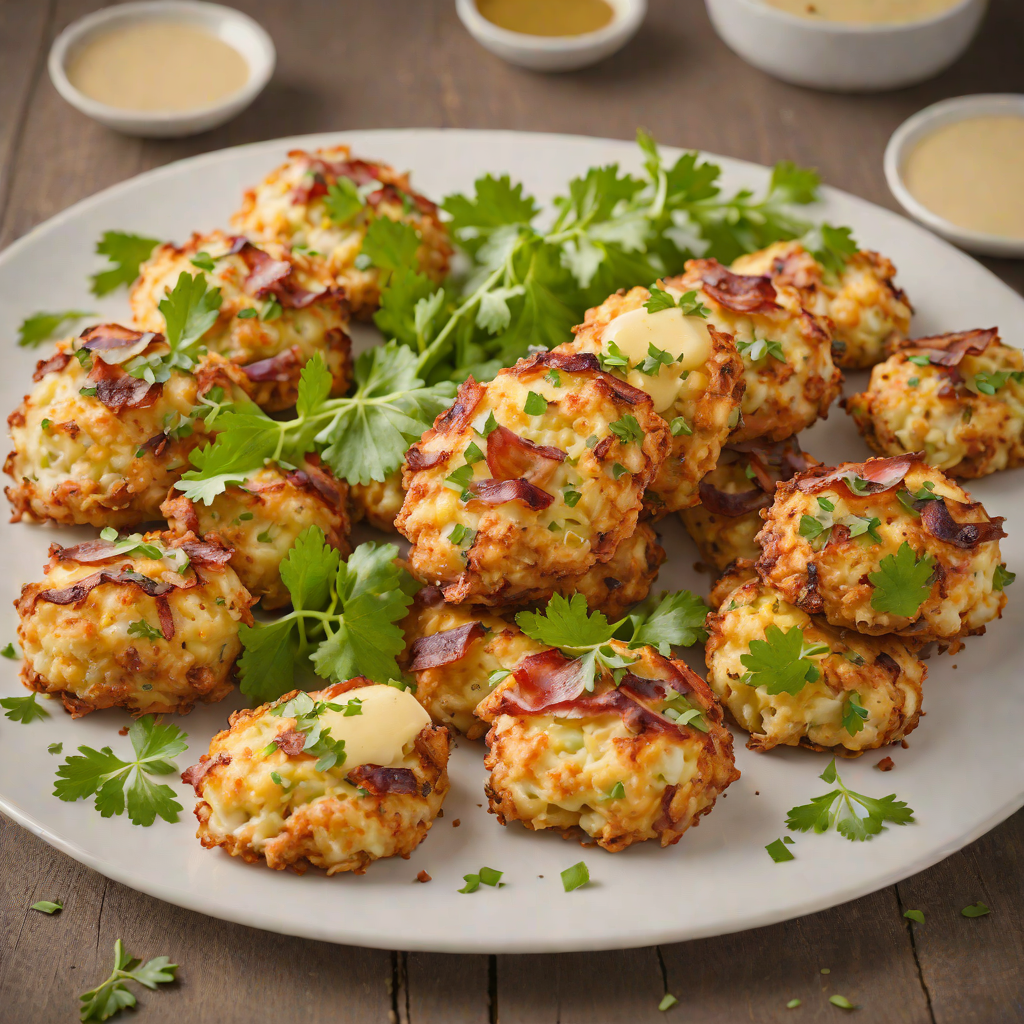 Crispy Cheese and Bacon Cauliflower Fritters