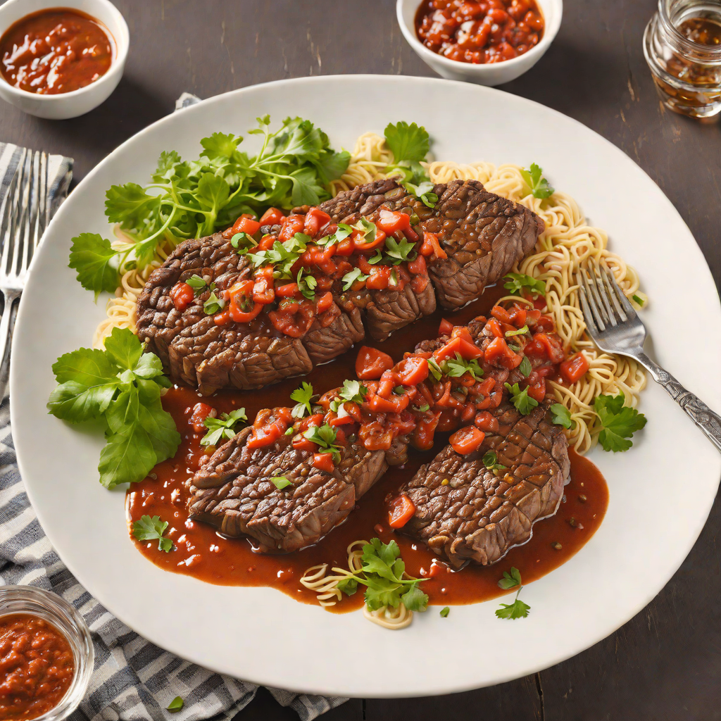 Slow-Cooked Kenyan Nyama Choma Beef with Spiced Tomato Sauce