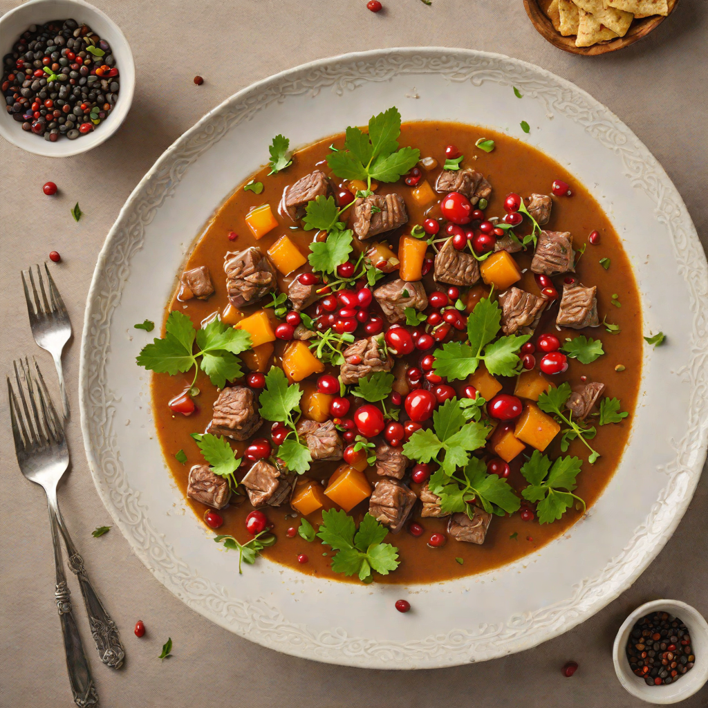 Bush-Spiced Lamb Stew with Finger Lime and Native Pepperberries