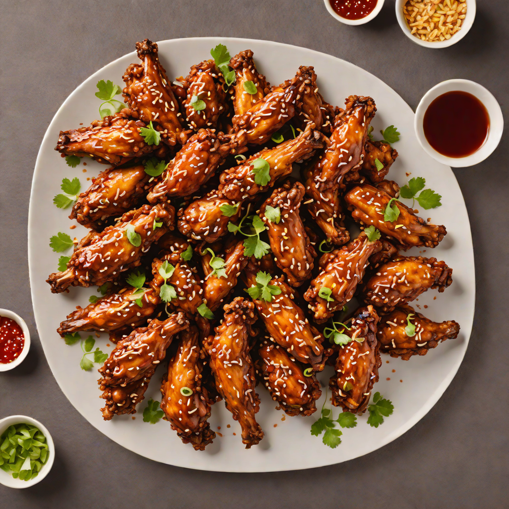 Double-Fried Korean Chicken Wings with Spicy Garlic Glaze