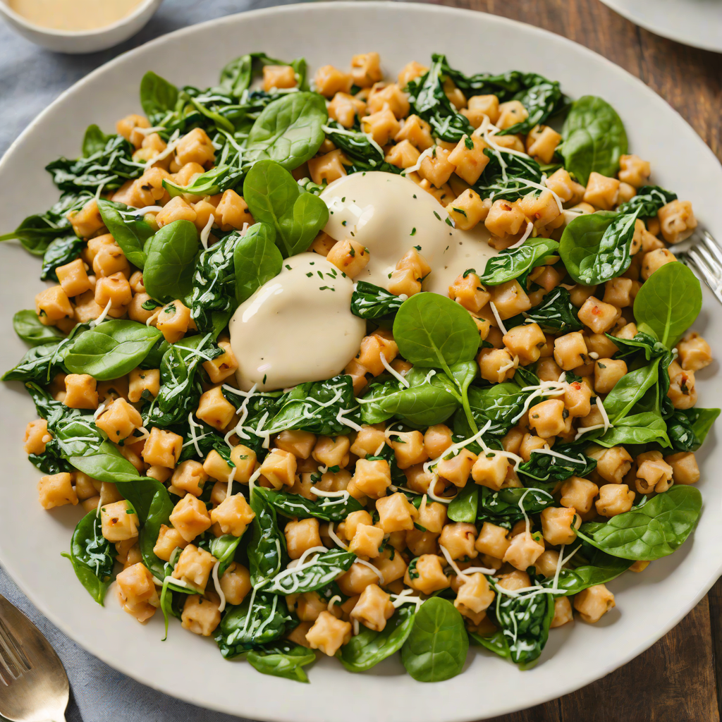 Sautéed Chickpea and Spinach Bowl with Tahini Drizzle