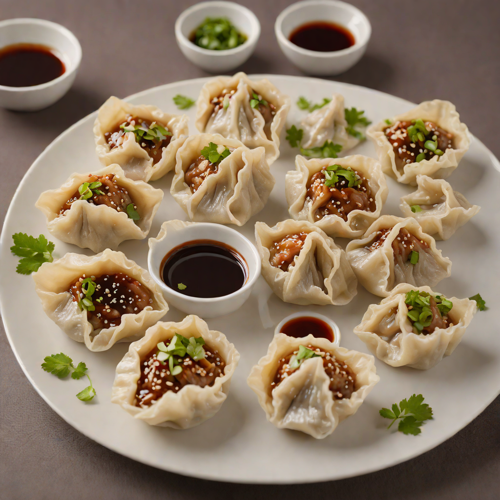 Steamed Chinese-Style Pork Dumplings with Ginger Soy Dipping Sauce
