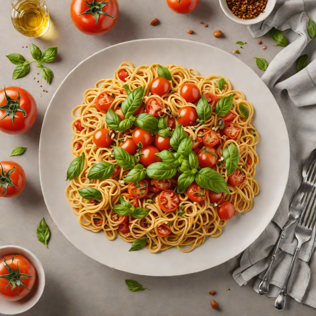 One-Pot Tomato Basil Pasta with Garlic and Olive Oil