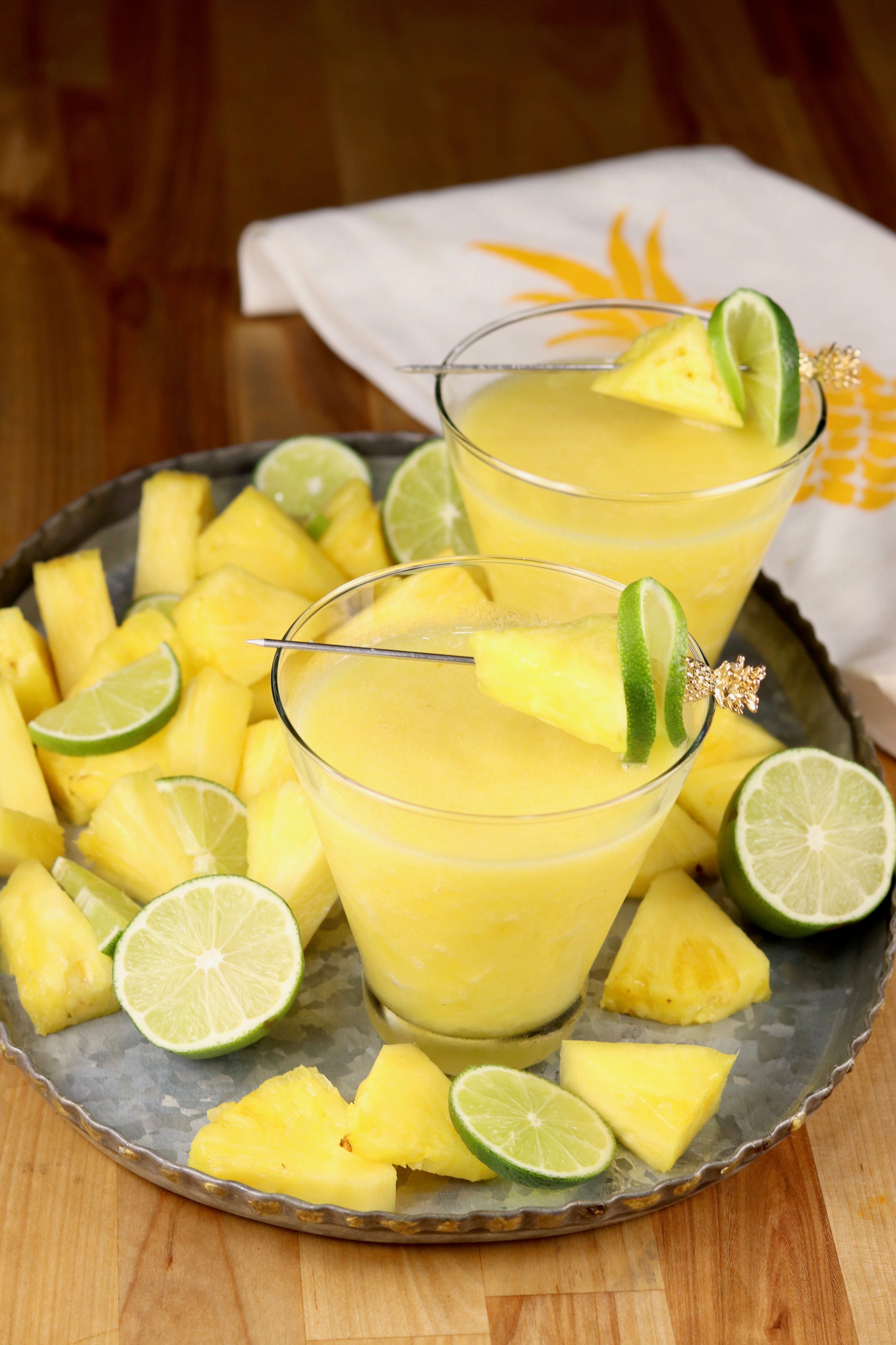 Frozen Tropical Rum Daiquiri with Pineapple