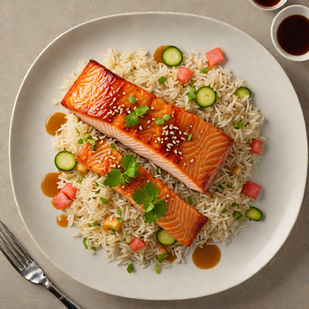 Seared Miso-Glazed Salmon with Pickled Ginger Rice