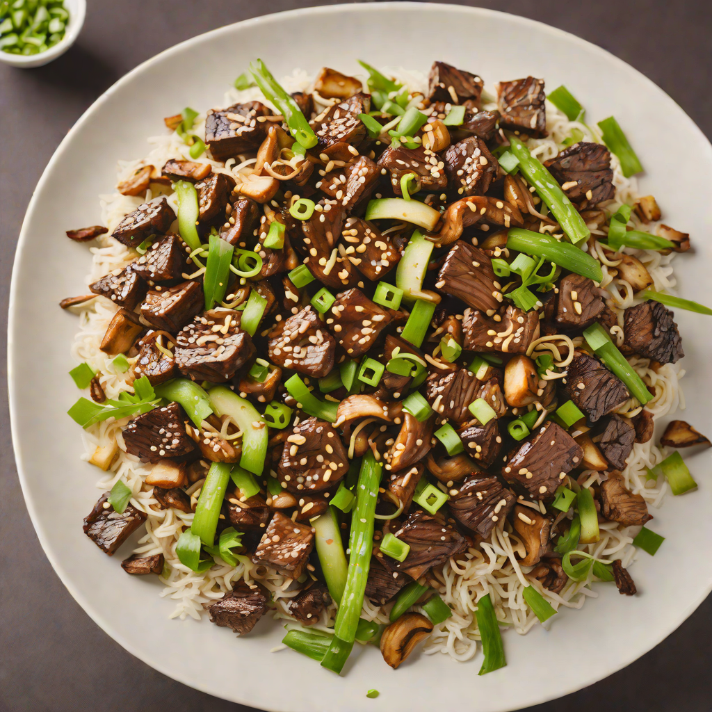 Stir-Fried Beef with Shiitake Mushrooms and Scallions