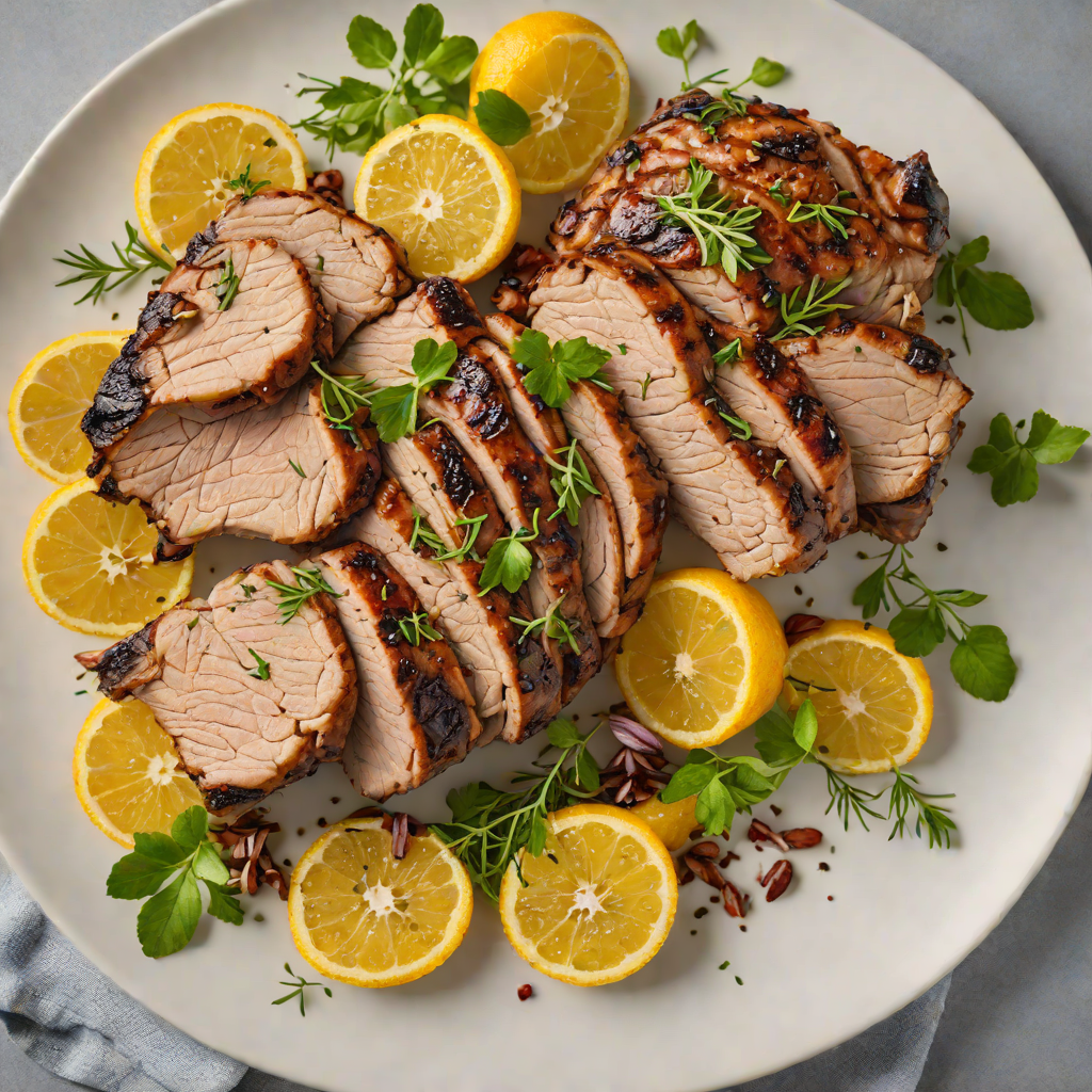 Grilled Citrus-Marinated Pork Shoulder with Garlic and Thyme