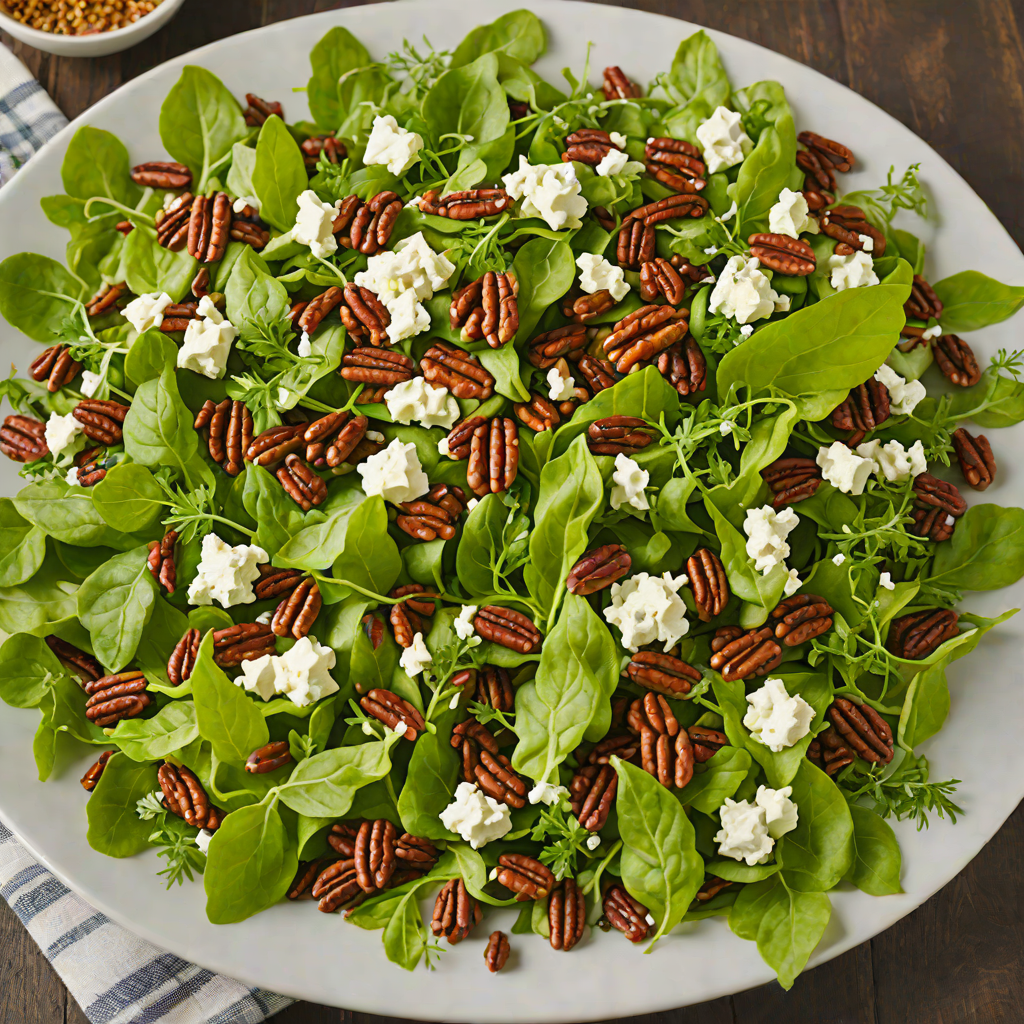 Railroad Park Herb Salad with Roasted Pecans and Goat Cheese