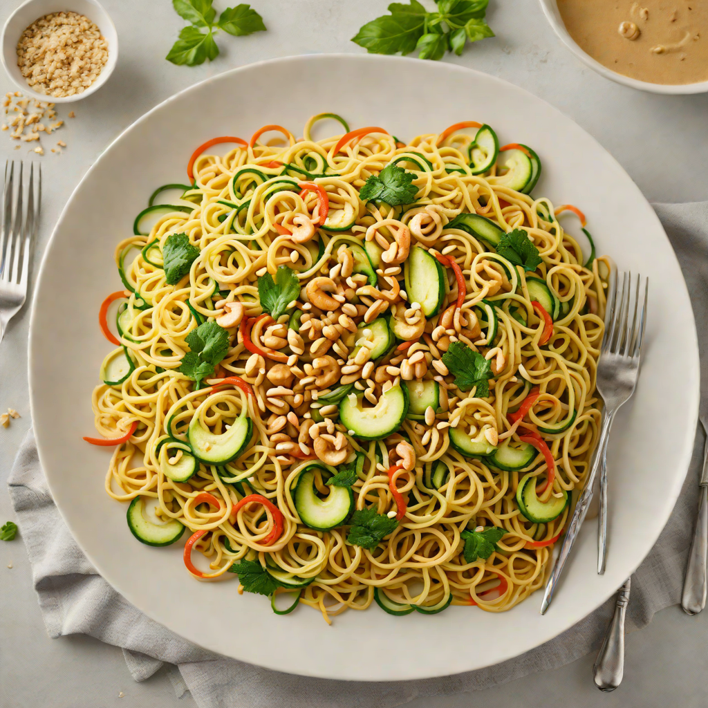 Zucchini Noodle Stir-Fry with Cashew Butter Sauce