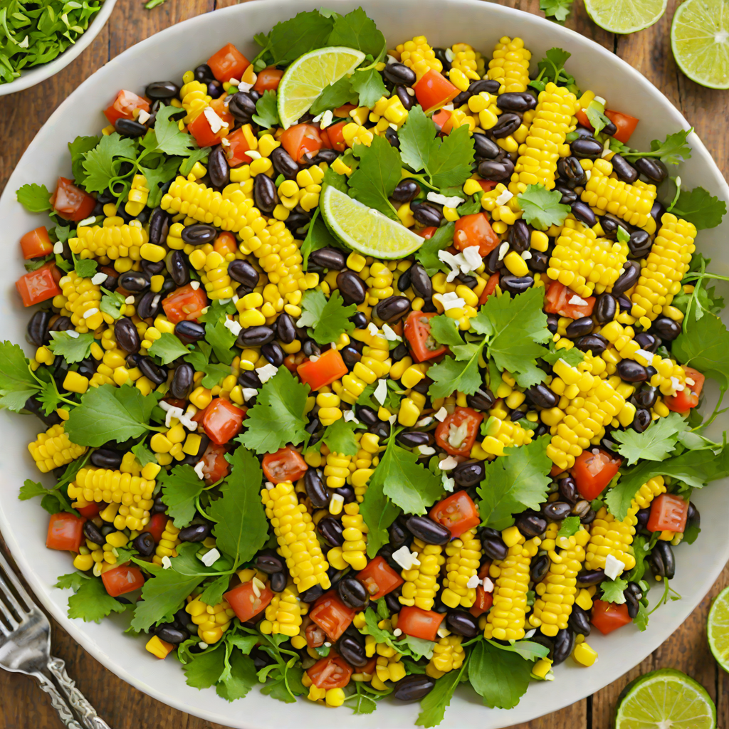 Illinois-Style Sweet Corn and Black Bean Salad with Cilantro Lime Dressing