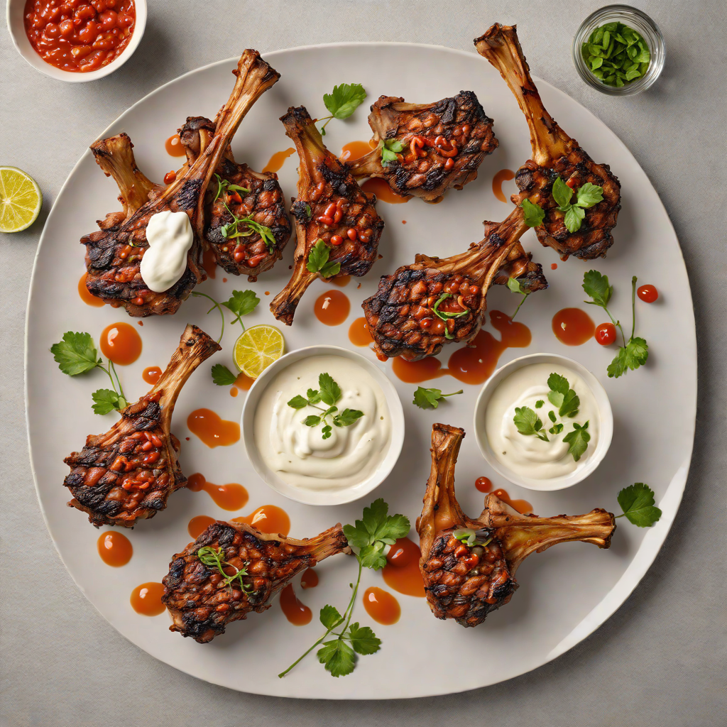 Grilled Harissa-Spiced Lamb Chops with Yogurt Sauce