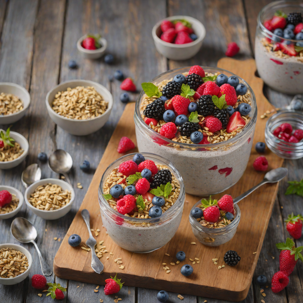 No-Bake Chia and Berry Overnight Pudding
