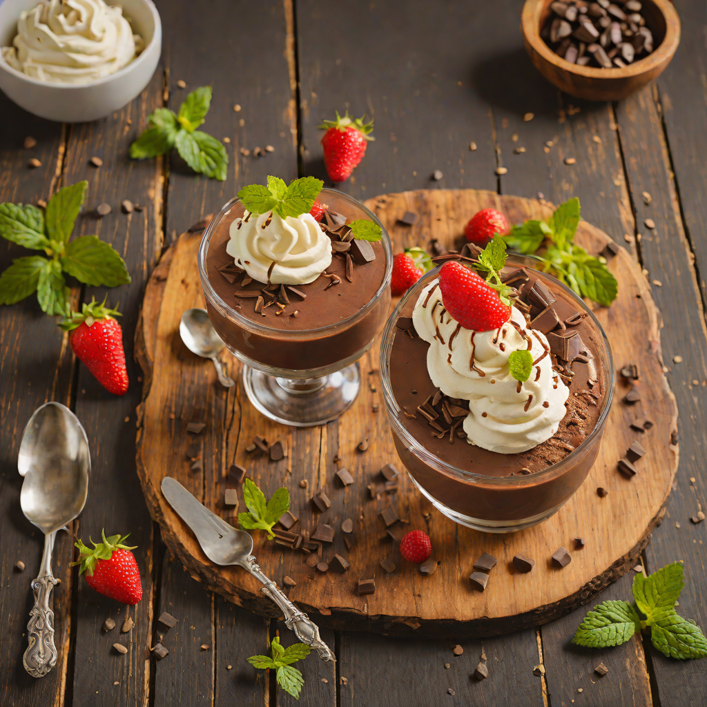 Rich French Chocolate Mousse with Whipped Cream