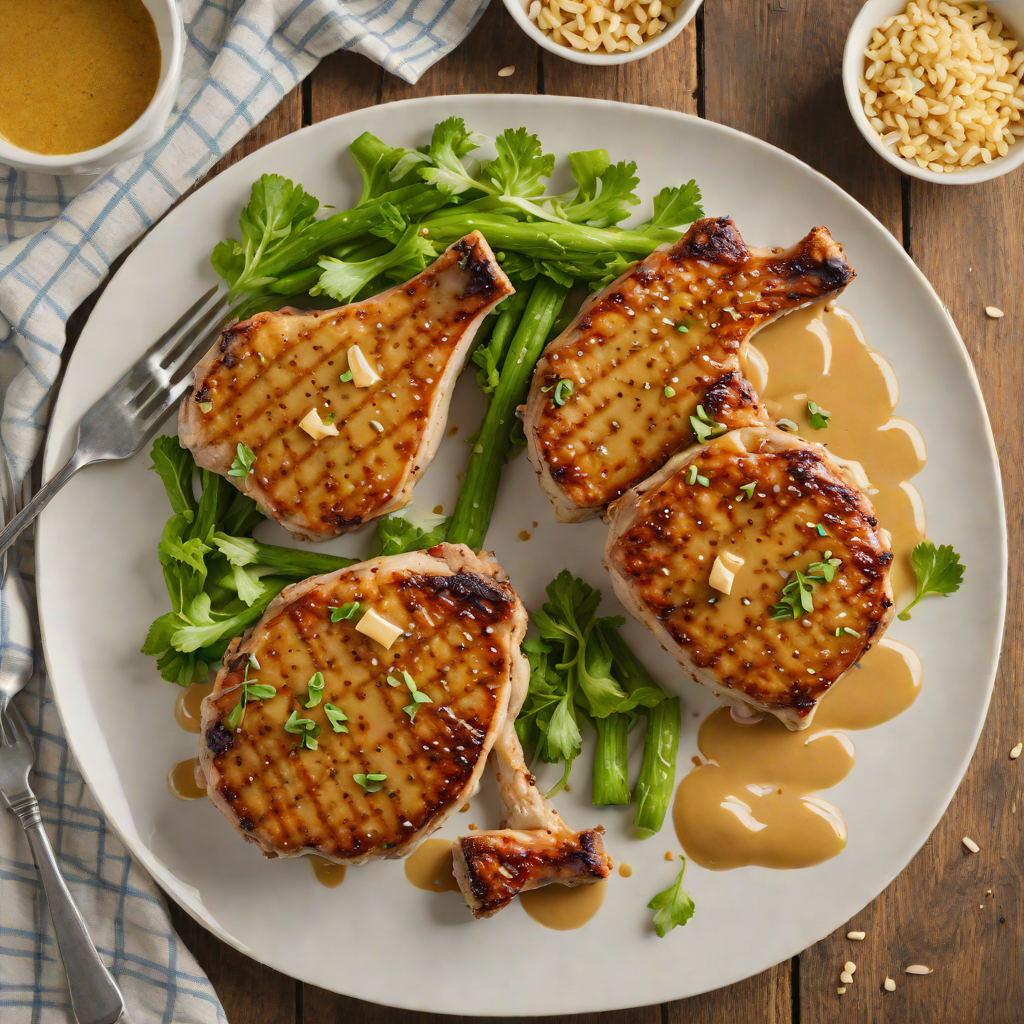 Honey-Mustard Glazed Pork Chops with Garlic
