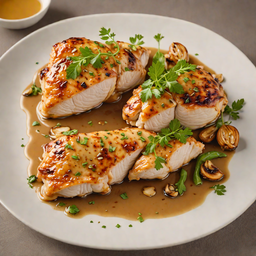 Pan-Seared Chicken with Illinois Honey and Roasted Garlic Sauce