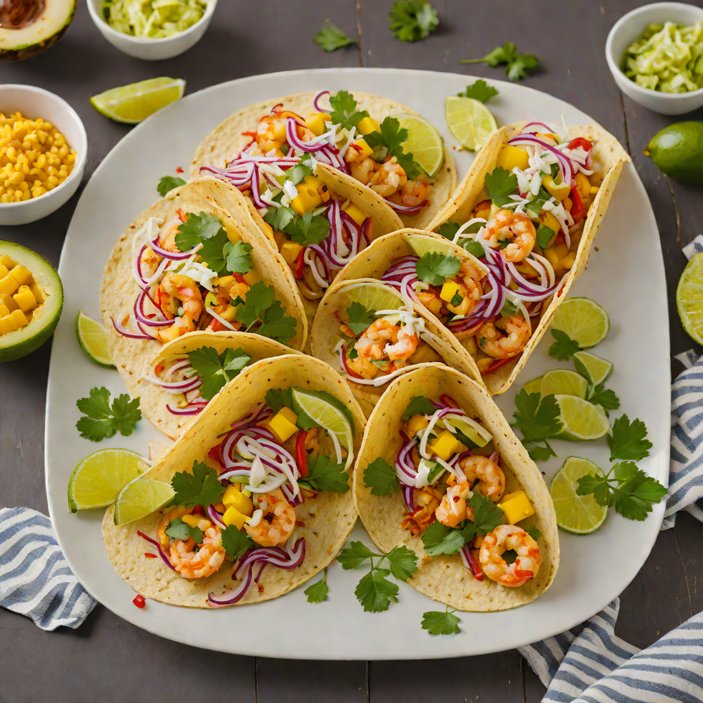 Mango-Chili Lime Shrimp Tacos with Cilantro Slaw