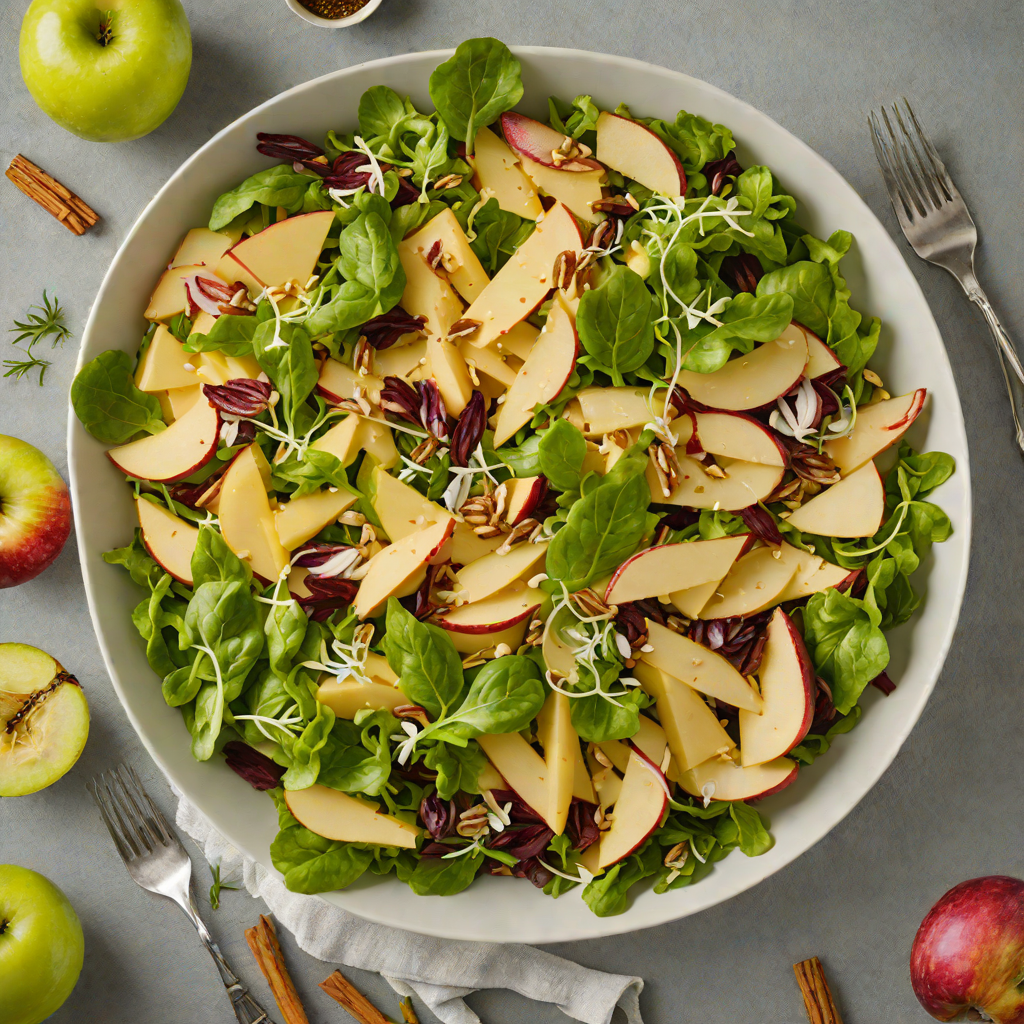 Rustic Midwest Apple and Cheddar Salad with Maple Mustard Vinaigrette