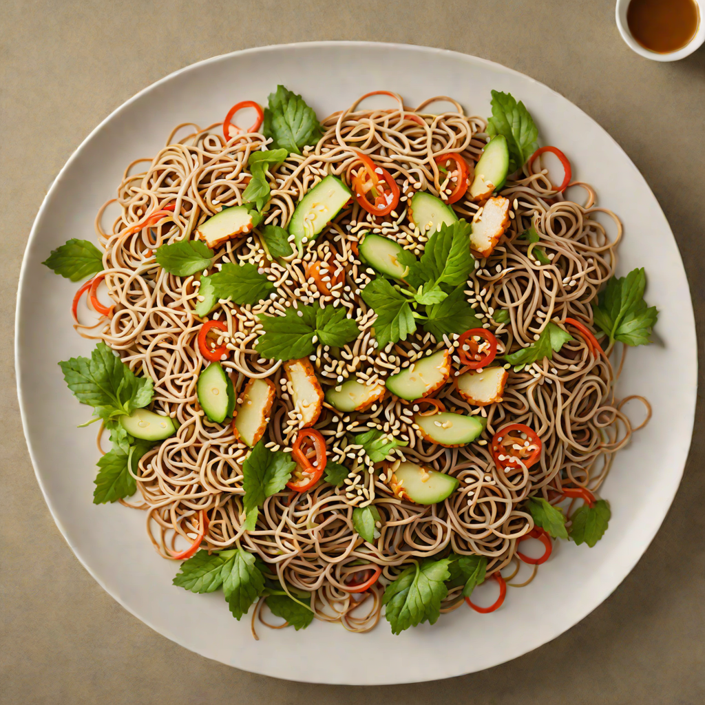 Ginger-Sesame Soba Noodle Salad with Miso Dressing