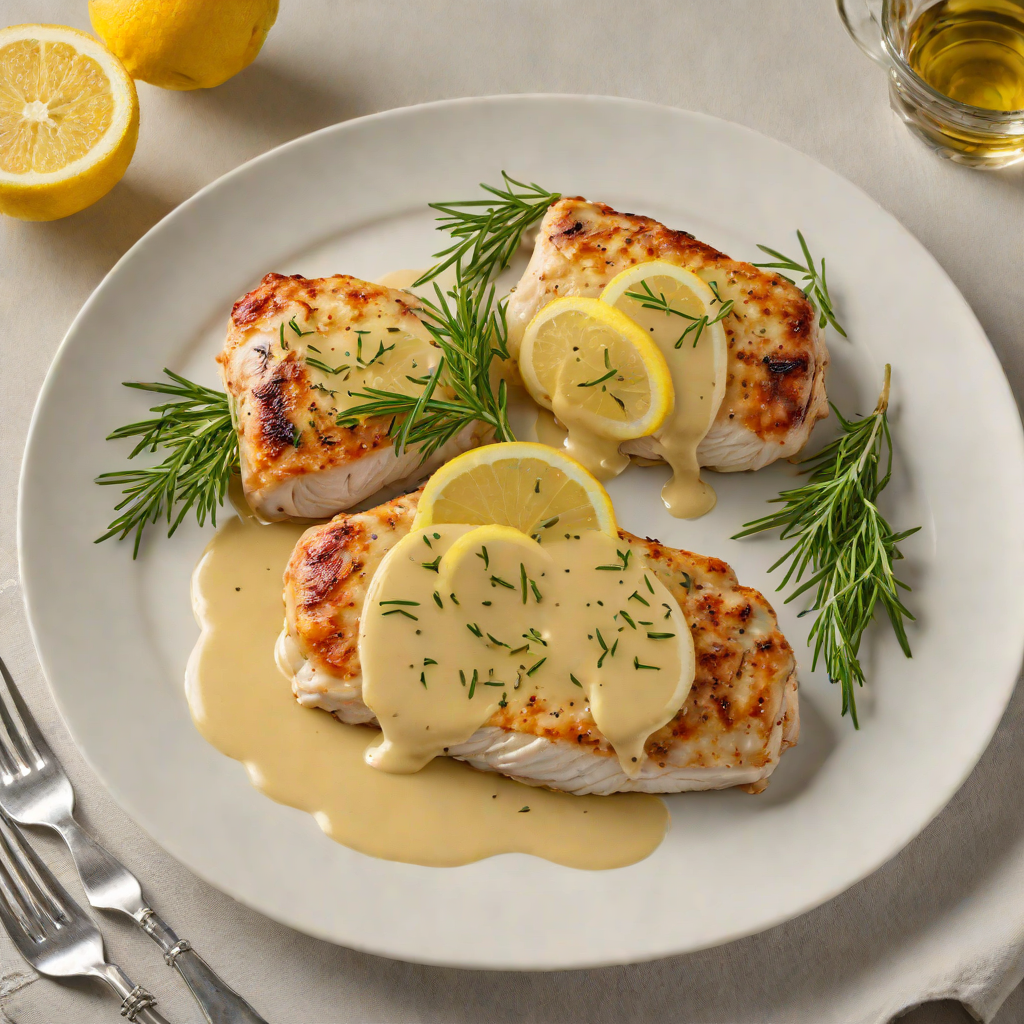 Pan-Seared Chicken Breast with Lemon and Rosemary Butter Sauce