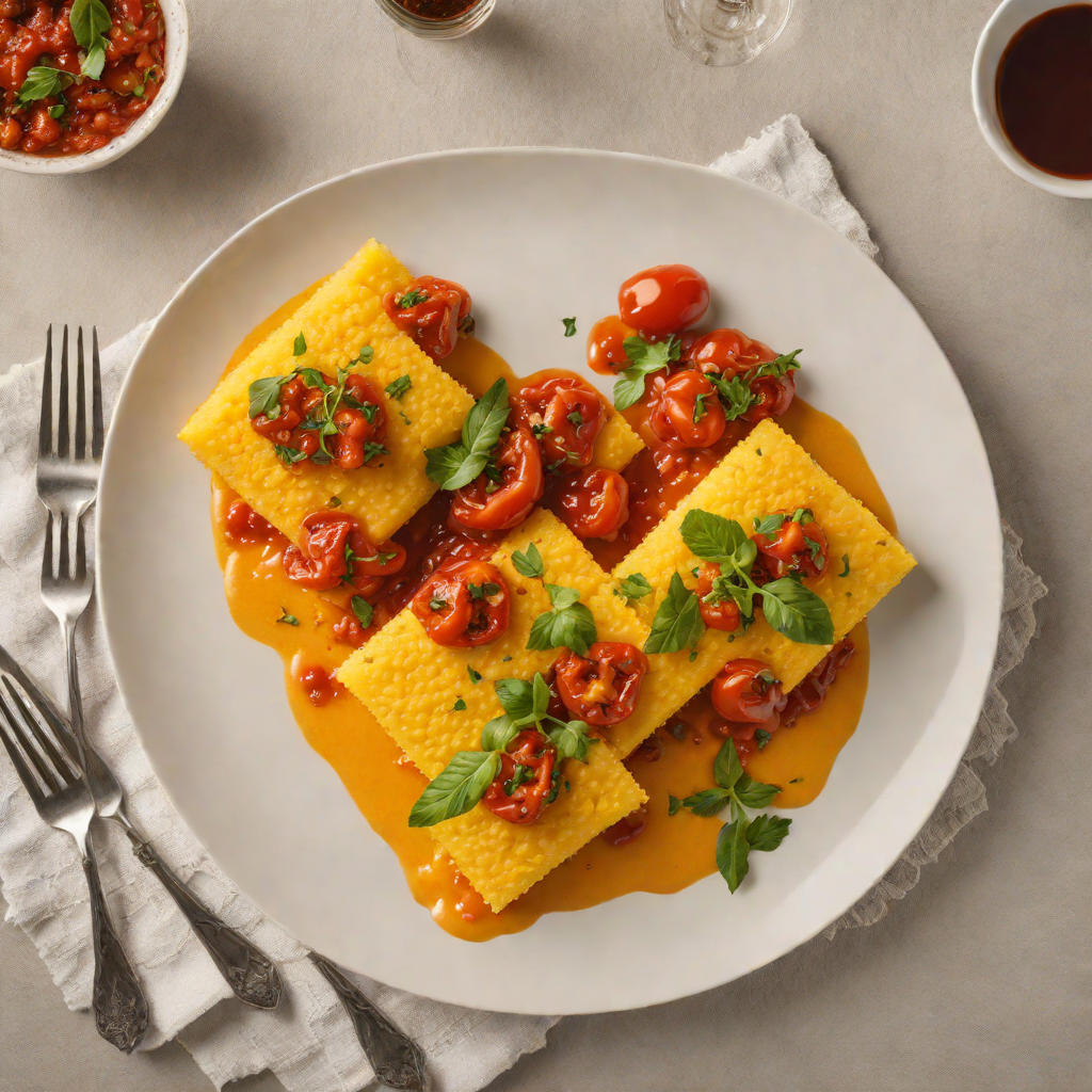 Baked Italian-Style Polenta with Roasted Tomato Sauce