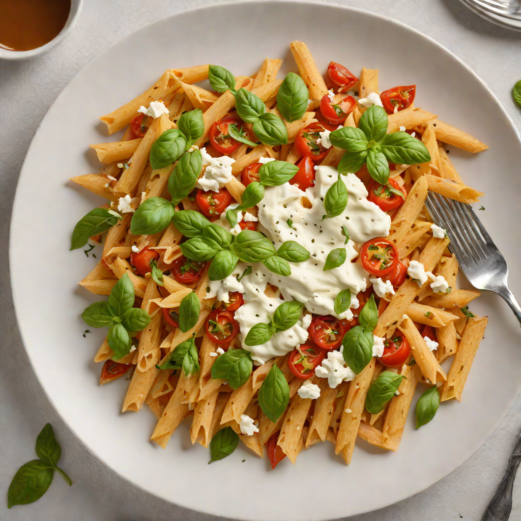 Slow-Roasted Tomato and Basil Penne with Whipped Ricotta
