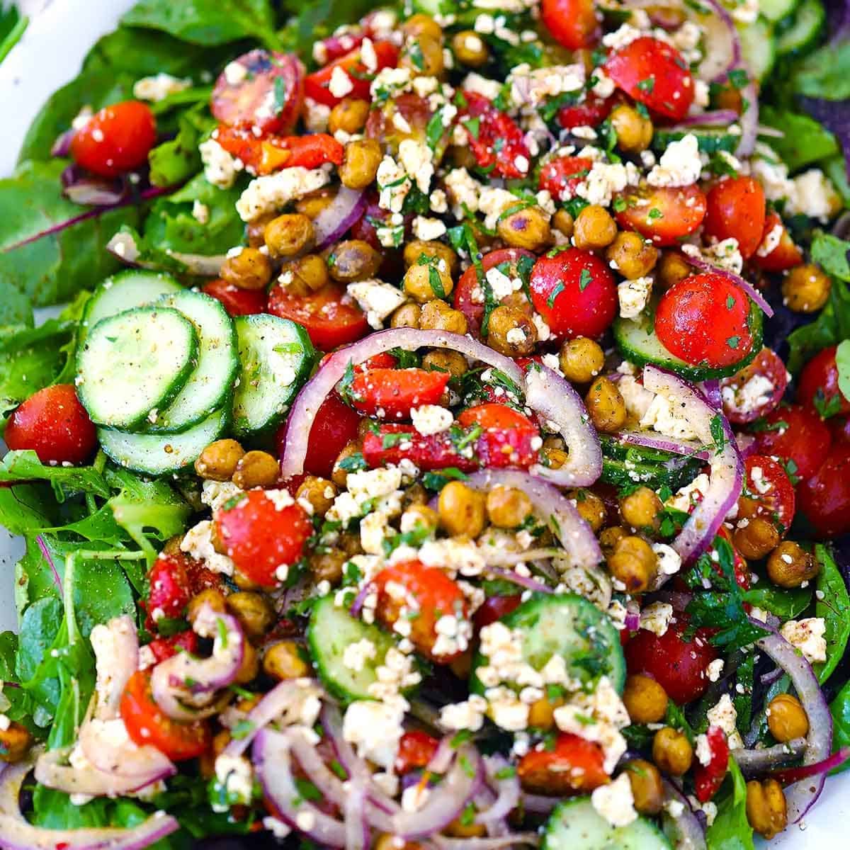 Roasted Chickpea and Za’atar Salad with Sumac Dressing