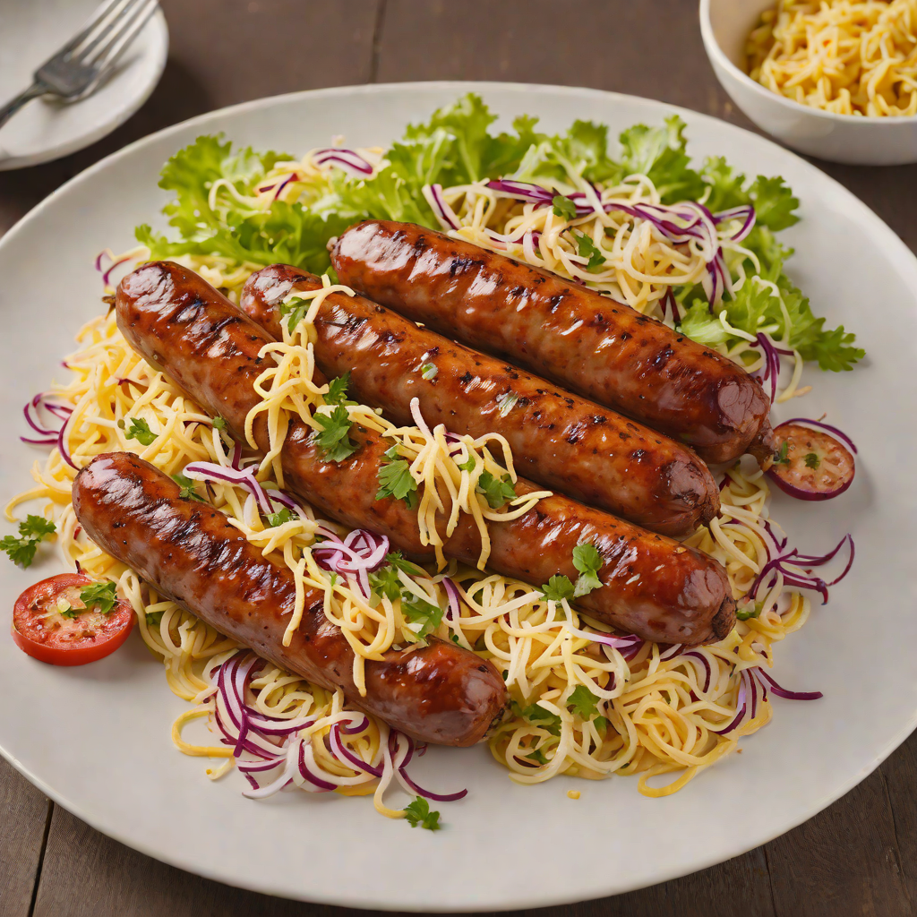 Grilled Texas-Style Smoked Sausage with Mustard Slaw