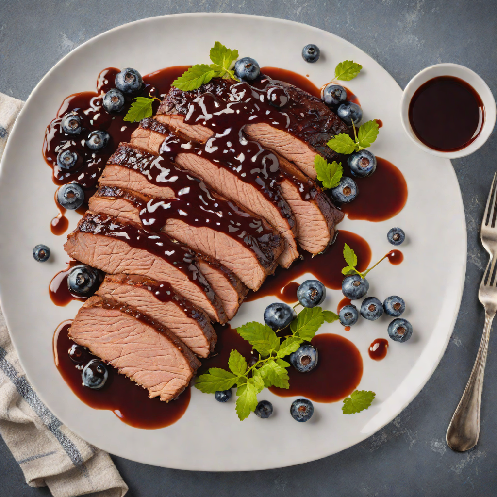 Slow-Smoked Beef Brisket with Blueberry Maple Glaze
